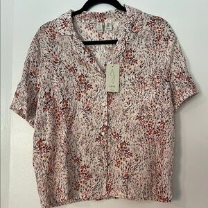 NWT- Joie Floral Pajama Set - Red and White